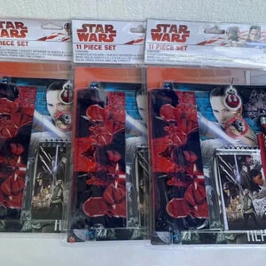NEW 3x Disney Star Wars 11-pc Set Stationary Back to School Supplies